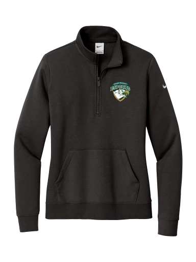 Nike Women's Club Fleece Sleeve Swoosh 1/2-Zip preview, front
