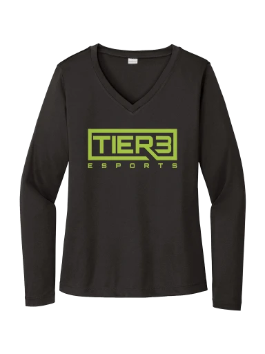 Tier 3 Fan Store Women's Long Sleeve PosiCharge Competitor V-Neck Tee preview, front