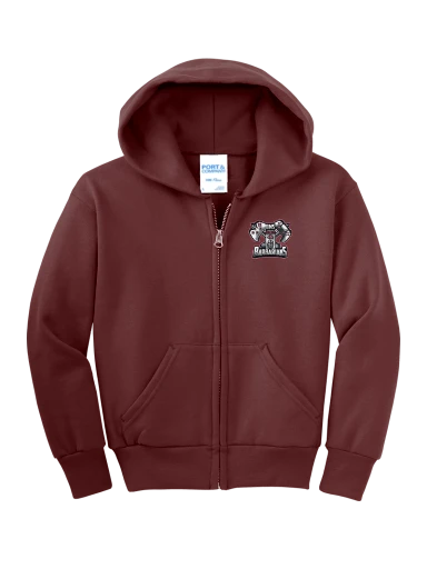Youth Core Fleece Full-Zip Hooded Sweatshirt preview, front
