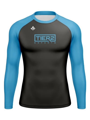 Tier 2 Team Store Men’s Compression Raglan Long Sleeve Rash Guard preview, front