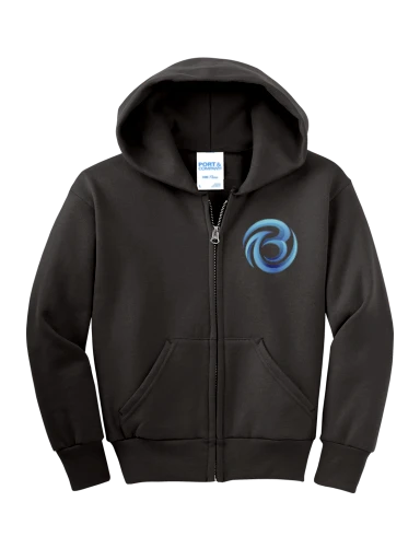 Youth Full-Zip Hooded Sweatshirt preview, front