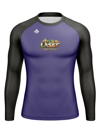 LASEF Men’s Compression Raglan Long Sleeve Rash Guard preview, front