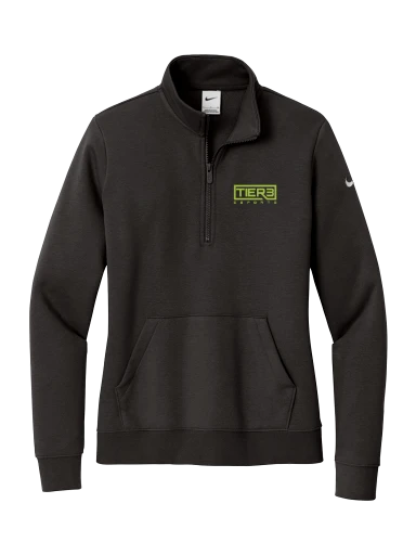 Tier 3 Fan Store Nike Women's Club Fleece Sleeve Swoosh 1/2-Zip preview, front