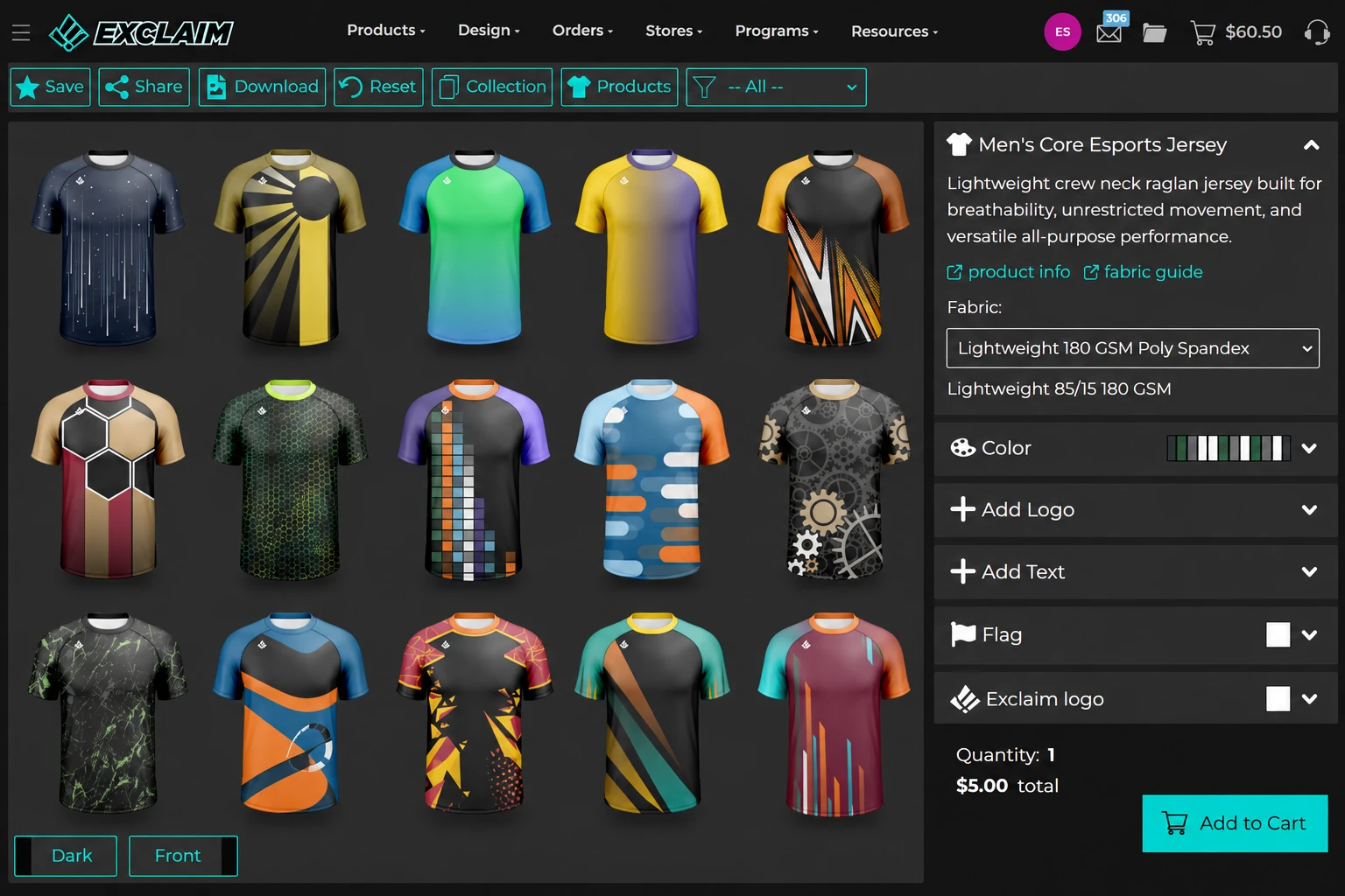 Exclaim online jersey designer