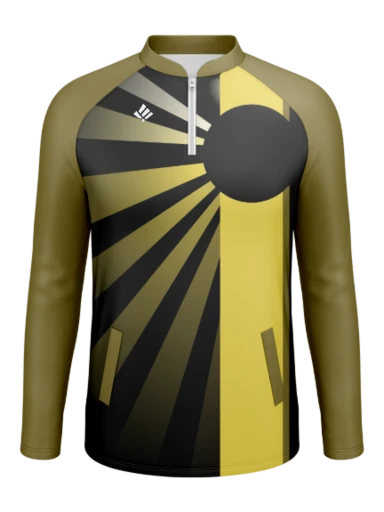 Men's Raglan Round Mock Neck Long Sleeve 1/4 Zip