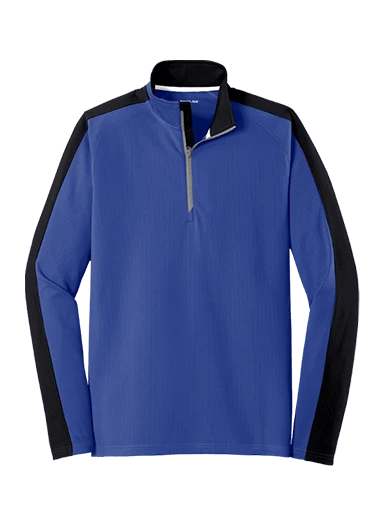 Sport-Tek Sport-Wick Textured Colorblock 1/4-Zip Pullover